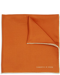 Оранжевый шелковый нагрудный платок