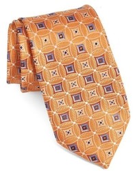Оранжевый шелковый плетеный галстук