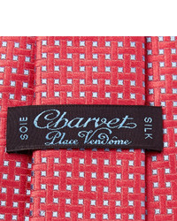 Мужской оранжевый шелковый плетеный галстук от Charvet