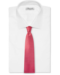 Мужской оранжевый шелковый плетеный галстук от Charvet