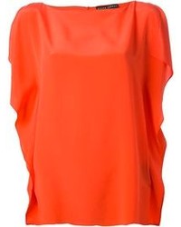 Оранжевый шелковый топ без рукавов от Ralph Lauren