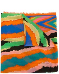 Женский оранжевый шелковый шарф с принтом от Missoni