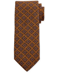 Оранжевый шерстяной галстук с принтом
