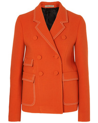 Оранжевый шерстяной двубортный пиджак