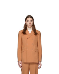 Оранжевый шерстяной двубортный пиджак