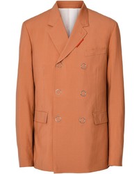 Мужской оранжевый шерстяной двубортный пиджак от Burberry