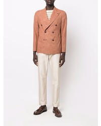 Мужской оранжевый шерстяной двубортный пиджак от Tagliatore