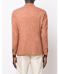 Мужской оранжевый шерстяной двубортный пиджак от Tagliatore