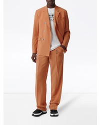 Мужской оранжевый шерстяной двубортный пиджак от Burberry