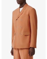 Мужской оранжевый шерстяной двубортный пиджак от Burberry