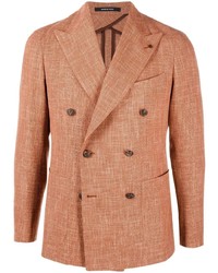 Мужской оранжевый шерстяной двубортный пиджак от Tagliatore