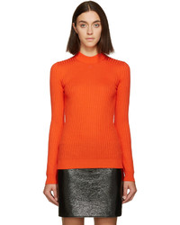 Женский оранжевый шерстяной свитер от Courreges
