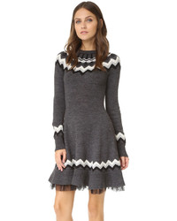 Платье-свитер с жаккардовым узором