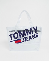 Прозрачная резиновая большая сумка от Tommy Jeans