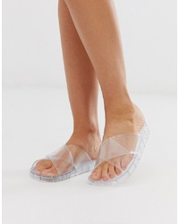 Прозрачные резиновые сандалии на плоской подошве от ASOS DESIGN