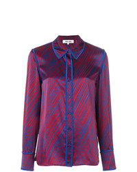 Пурпурная блуза на пуговицах с принтом от Dvf Diane Von Furstenberg