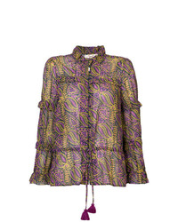 Пурпурная блузка с длинным рукавом с принтом от Figue