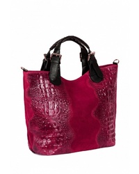 Пурпурная замшевая большая сумка от Sefaro Exotic