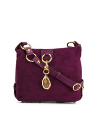 Пурпурная замшевая сумка через плечо от Lanvin