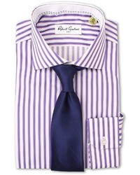 Пурпурная классическая рубашка в вертикальную полоску