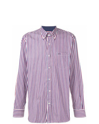 Мужская пурпурная классическая рубашка в вертикальную полоску от Paul & Shark
