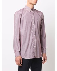 Мужская пурпурная классическая рубашка в вертикальную полоску от Etro