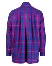 Мужская пурпурная классическая рубашка в клетку от Fumito Ganryu