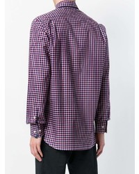 Мужская пурпурная классическая рубашка в клетку от Paul & Shark