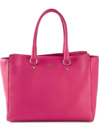Пурпурная кожаная большая сумка от Hogan