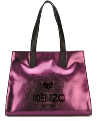 Пурпурная кожаная большая сумка от Kenzo