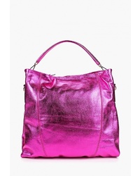 Пурпурная кожаная большая сумка от LAMANIA