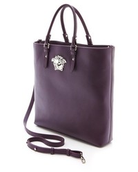 Пурпурная кожаная большая сумка от Versace