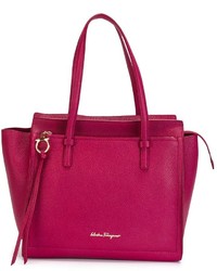 Пурпурная кожаная большая сумка от Salvatore Ferragamo
