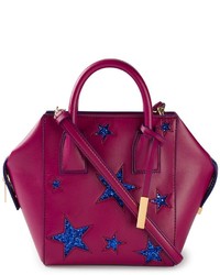 Пурпурная кожаная большая сумка от Stella McCartney