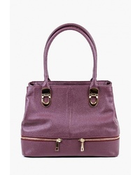 Пурпурная кожаная большая сумка
