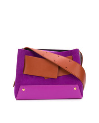 Пурпурная кожаная большая сумка от Yuzefi
