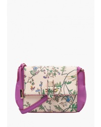 Пурпурная кожаная сумка через плечо с принтом от Eleganzza