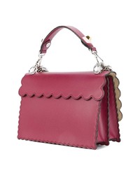 Пурпурная кожаная сумка через плечо с шипами от Fendi