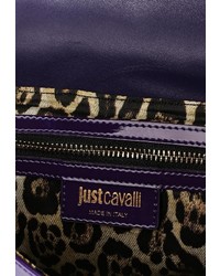 Пурпурная кожаная сумка через плечо от Just Cavalli