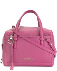 Пурпурная кожаная сумка через плечо от Salvatore Ferragamo