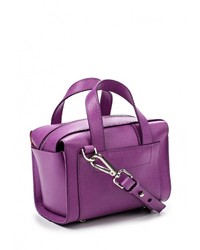 Пурпурная кожаная сумка через плечо от Tru Trussardi