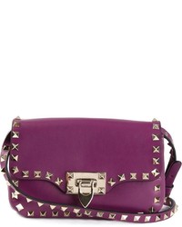 Пурпурная кожаная сумка через плечо от Valentino Garavani