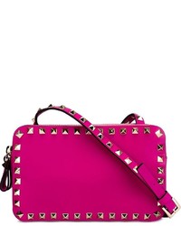 Пурпурная кожаная сумка через плечо от Valentino Garavani