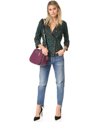 Женская пурпурная кожаная сумка от Marc Jacobs