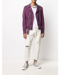 Мужская пурпурная косуха от Moschino