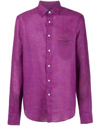 Мужская пурпурная льняная рубашка с длинным рукавом от PENINSULA SWIMWEA