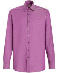 Пурпурная рубашка с длинным рукавом с вышивкой