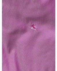 Мужская пурпурная рубашка с длинным рукавом с вышивкой от Etro