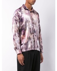 Мужская пурпурная рубашка с длинным рукавом с принтом от Cottweiler