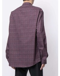 Мужская пурпурная рубашка с длинным рукавом с принтом от Emporio Armani